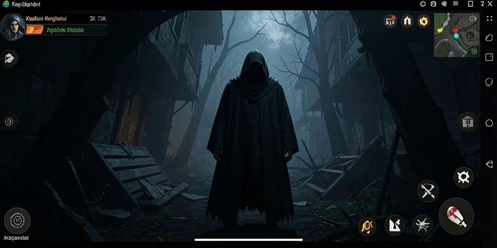 Tangkapan layar dari gameplay <strong>73K</strong> yang menegangkan dan penuh kengerian.