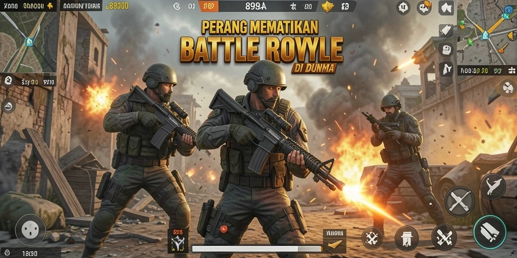 Screenshot gameplay 898A yang menampilkan aksi Battle Royale.