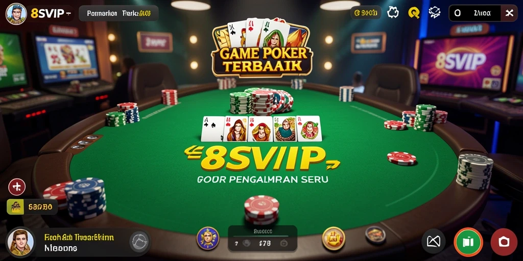 Tampilan gameplay seru dari 8SVIP di aplikasi Poker.