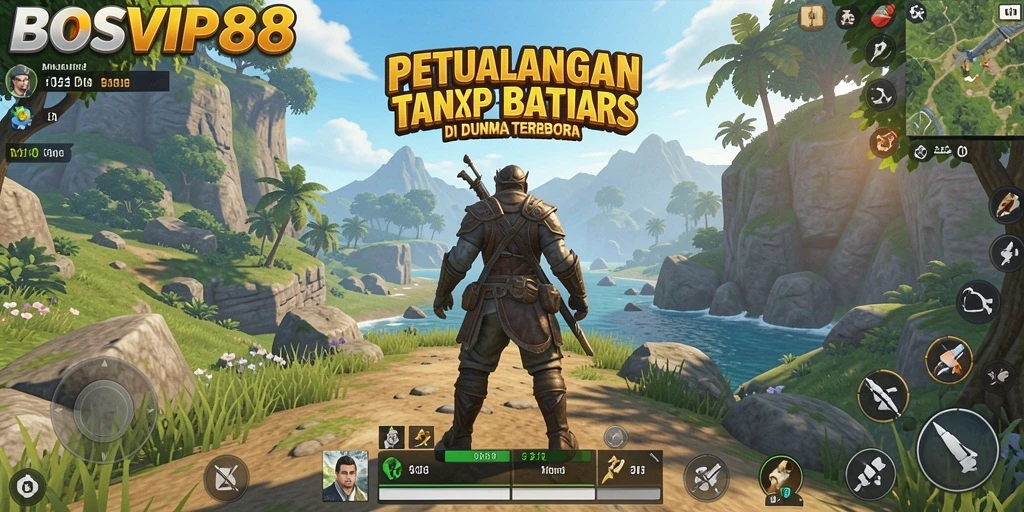 Screenshot gameplay <strong>BOSVIP88</strong> menampilkan petualangan seru di dunia terbuka.