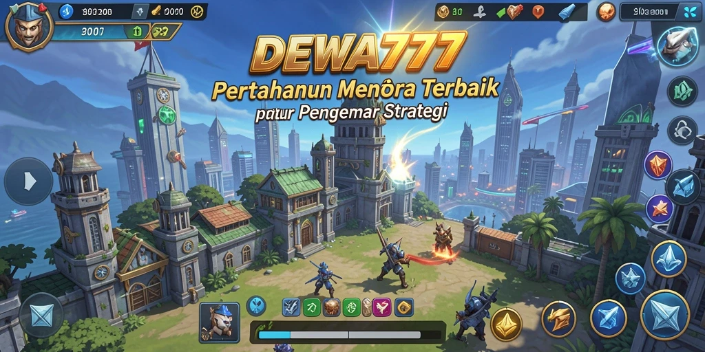 Gameplay seru di DEWA777 dengan berbagai menara dan musuh.