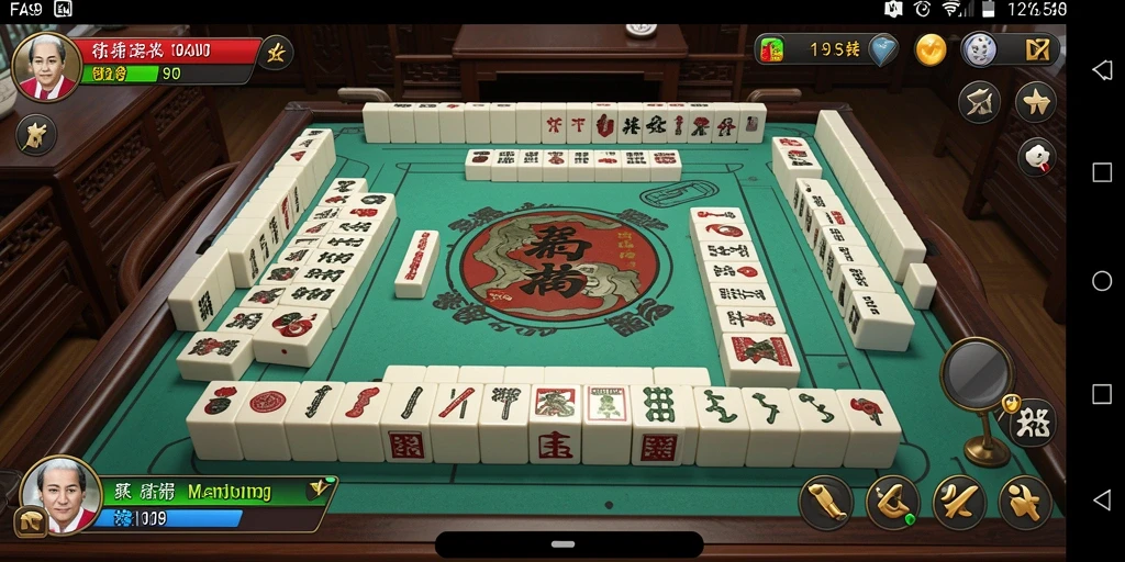 Tampilan gameplay seru dari FA99 dengan desain Mahjong yang menarik.