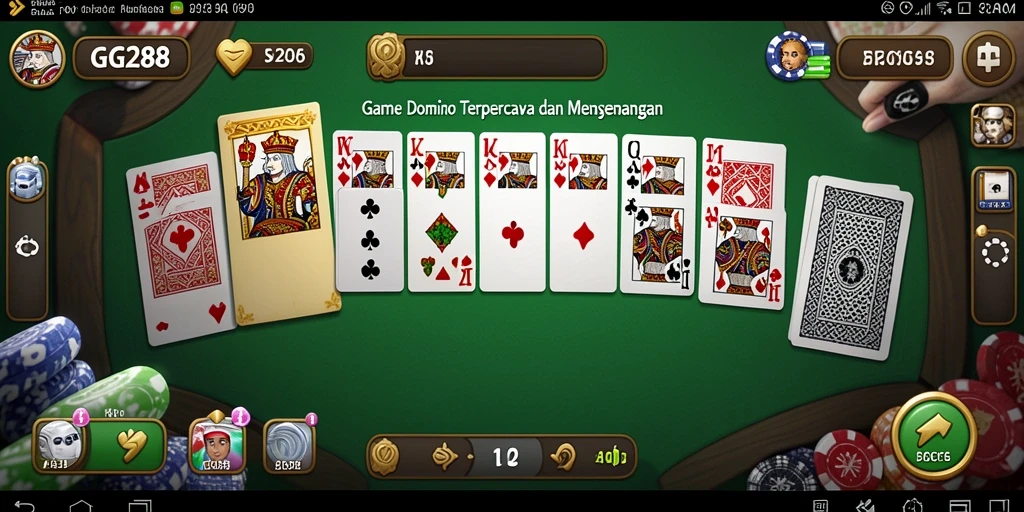 Screenshot utama GG288 menampilkan saat seru bermain Domino.