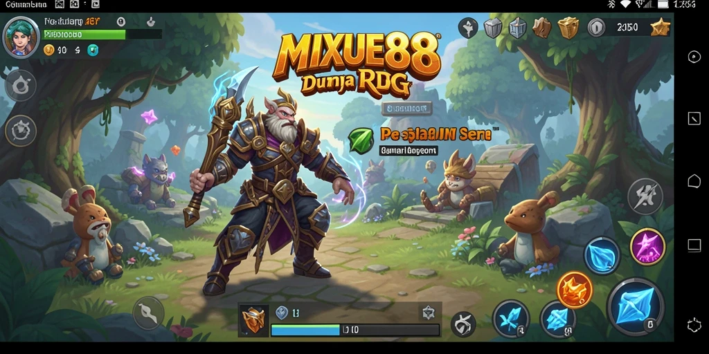 Tampilan utama gameplay MIXUE88 dengan petualangan seru dalam dunia RPG.
