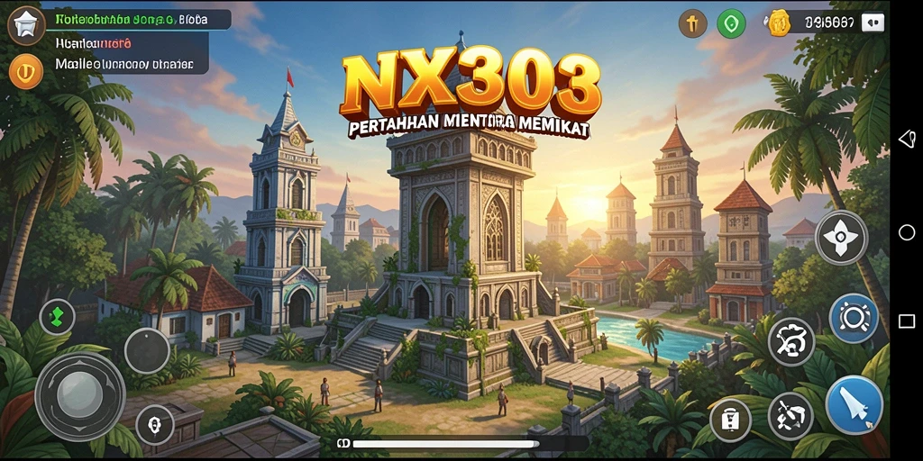 Tampilan gameplay menara pertahanan yang menarik dan strategis.
