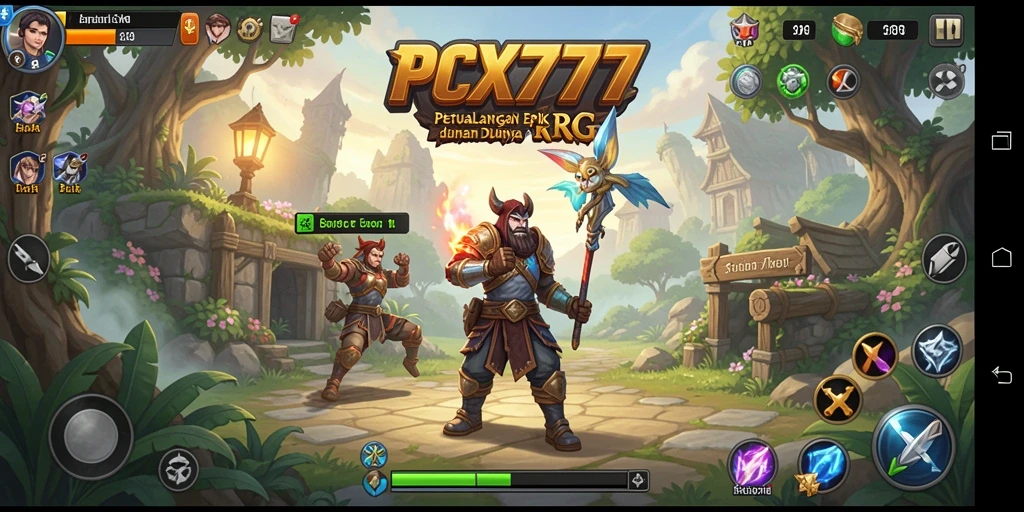 Tangkapan layar menunjukkan aksi seru dalam permainan RPG PCX777.