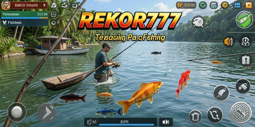 Tampilan gameplay menarik dengan beragam ikan yang bisa ditangkap.