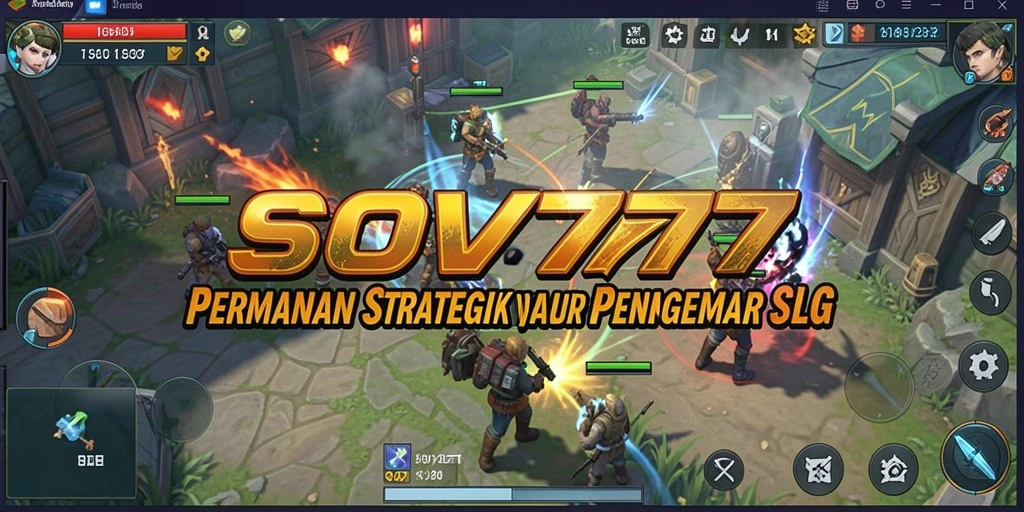 Tangkapan layar SOV777 menampilkan aksi pertempuran strategis dan pembangunan kerajaan.