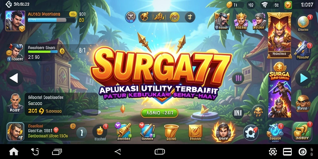 Tampilan antarmuka utama aplikasi SURGA77 yang memudahkan navigasi.