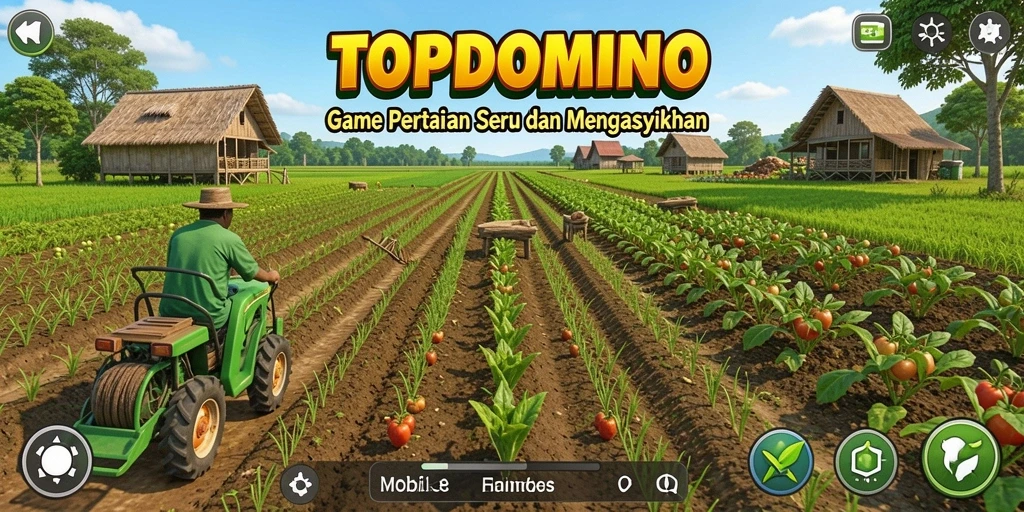 Tampilan gameplay TOPDOMINO yang menarik dan seru dalam bertani.