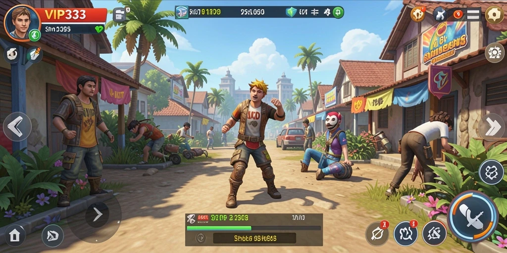 Tangkapan layar dari gameplay VIP333 menampilkan dunia simulasi yang kaya dan berwarna.